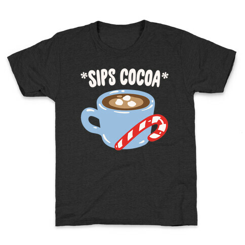Sips Cocoa White Print Kids T-Shirt