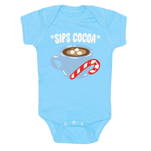 Sips Cocoa White Print Baby One-Piece