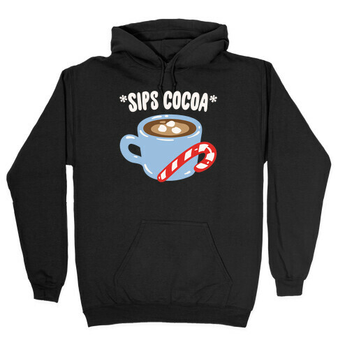 Sips Cocoa White Print Hooded Sweatshirt