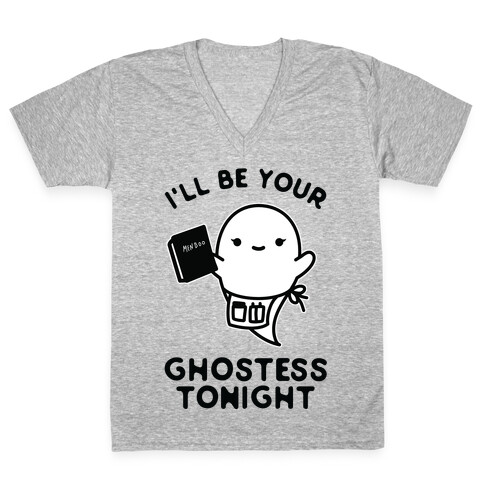 I'll Be Your Ghostess Tonight V-Neck Tee Shirt