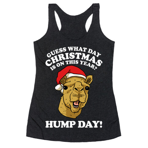 Guess What Day Christmas is on This Year? Racerback Tank Top