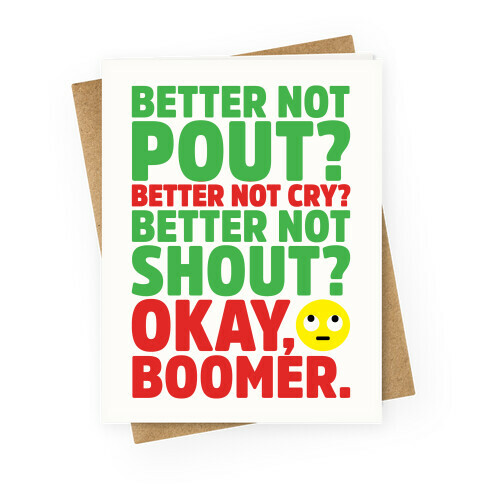 Okay Boom Santa Parody Greeting Card