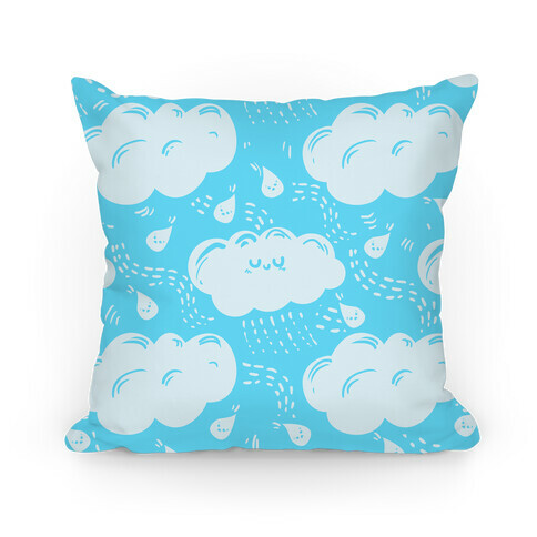 Cutie Rain Clouds (blue) Pillow