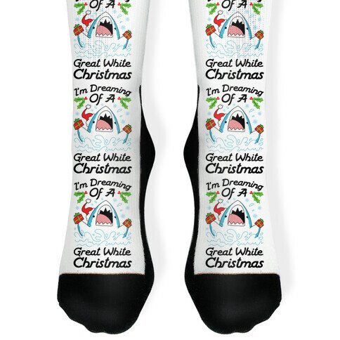 I'm Dreaming Of A Great White Christmas Sock