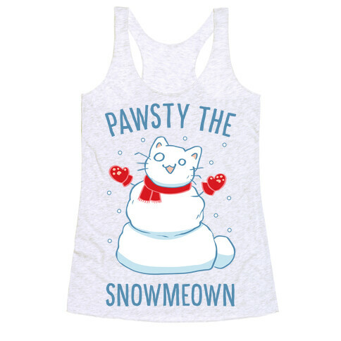 Pawsty The Snowmeown Racerback Tank Top