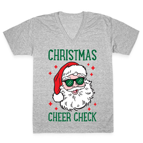 Christmas Cheer Check V-Neck Tee Shirt