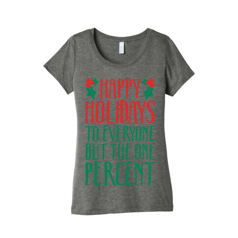 Happy Holidays To Everyone But The One Percent White Print Womens T-Shirt