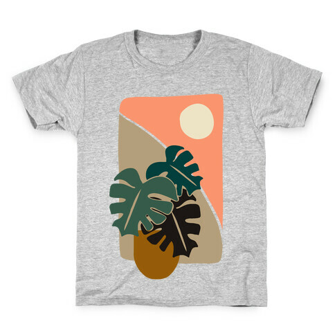 Minimalist Monstera Illustration Kids T-Shirt