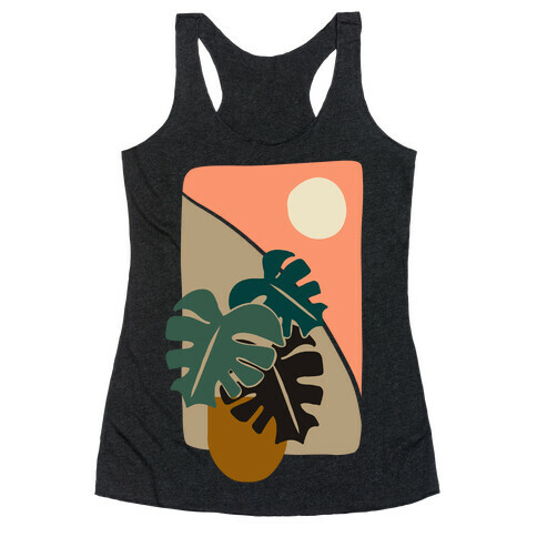 Minimalist Monstera Illustration Racerback Tank Top