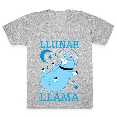 Llunar Llama V-Neck Tee Shirt