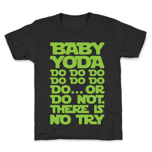 Baby Yoda Baby Shark Parody White Print Kids T-Shirt