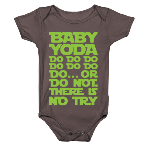 Baby Yoda Baby Shark Parody White Print Baby One-Piece