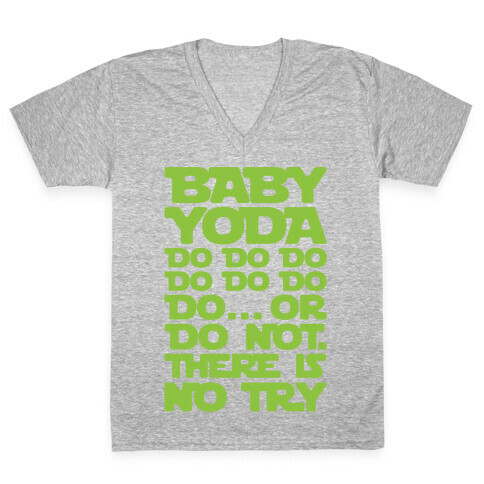 Baby Yoda Baby Shark Parody V-Neck Tee Shirt