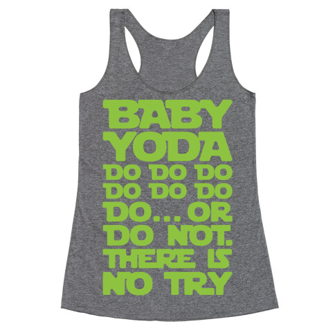 Baby Yoda Baby Shark Parody Racerback Tank Top