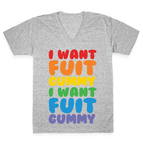 I Want Fuit Gummy V-Neck Tee Shirt