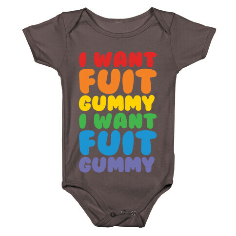 I Want Fuit Gummy White Print Baby One-Piece