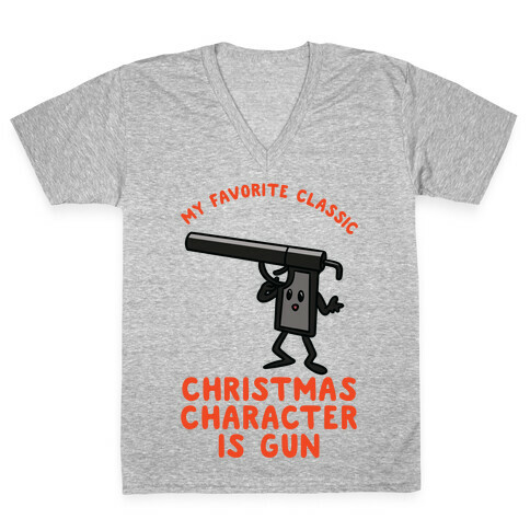 My Favorite Class Christmas Character is Gun V-Neck Tee Shirt