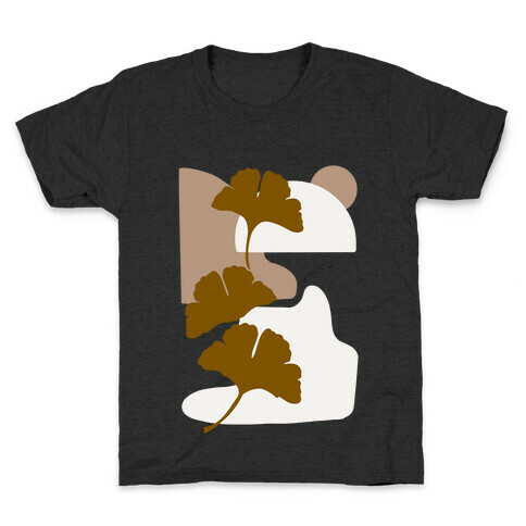 Minimalist Ginkgo Leaf Illustration Kids T-Shirt