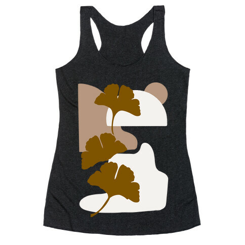 Minimalist Ginkgo Leaf Illustration Racerback Tank Top