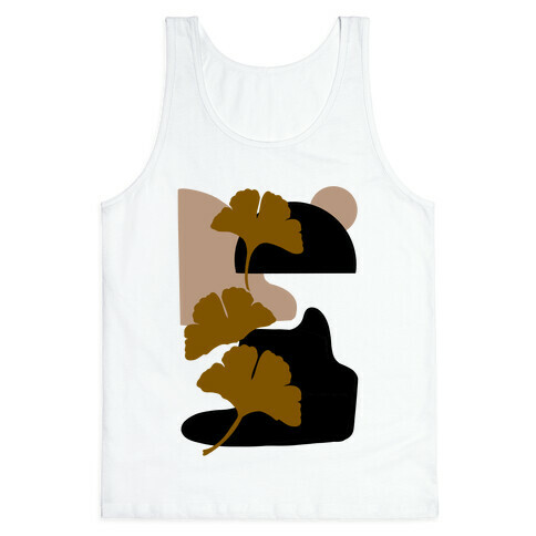 Minimalist Ginkgo Leaf Illustration Tank Top