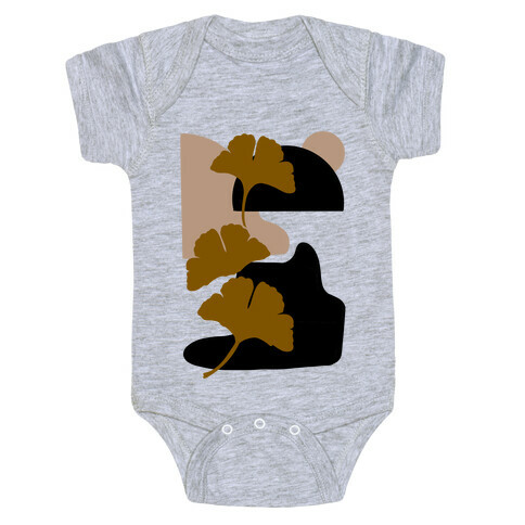 Minimalist Ginkgo Leaf Illustration Baby One-Piece