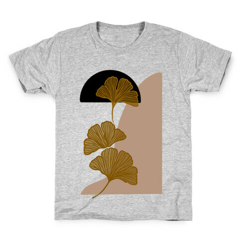 Minimalist Ginkgo Leaf Illustration Kids T-Shirt