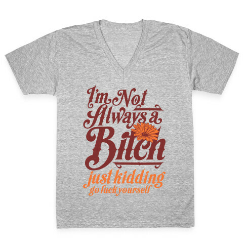 I'm Not Always A Bitch ( Just Kidding ) V-Neck Tee Shirt