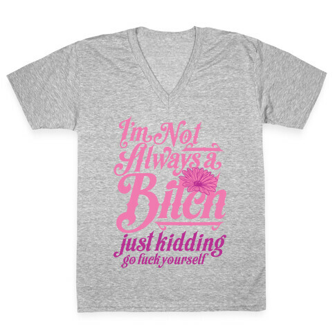 I'm Not Always A Bitch ( Just Kidding ) V-Neck Tee Shirt