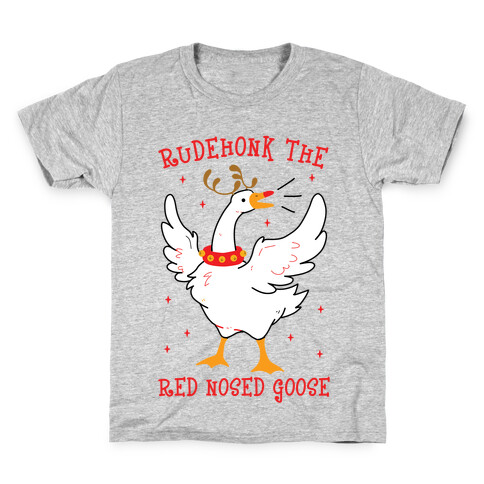 Rudehonk The Red Nosed Goose Kids T-Shirt