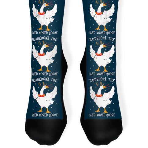 Rudehonk The Red Nosed Goose Sock