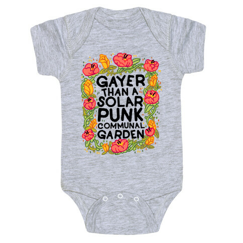 Gayer Than a Solar Punk Communal Garden Baby One-Piece