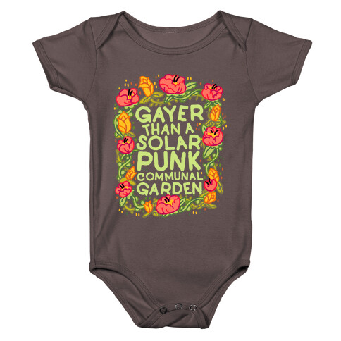 Gayer Than a Solar Punk Communal Garden Baby One-Piece