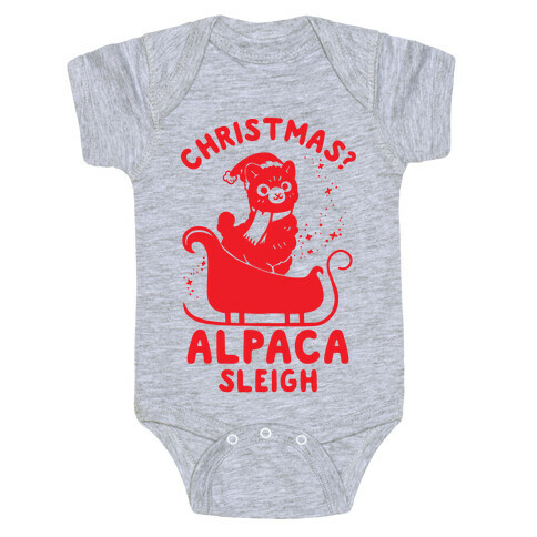 Christmas Alpaca Sleigh Baby One-Piece