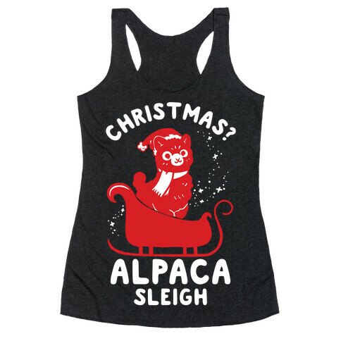Christmas Alpaca Sleigh Racerback Tank Top
