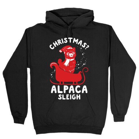 Christmas Alpaca Sleigh Hooded Sweatshirt