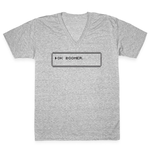 Ok Boomer (Pixel Dialogue Box) V-Neck Tee Shirt
