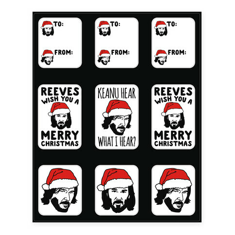 Reeves Wish You A Merry Christmas Gift Tag Sticker Sheet Stickers and Decal Sheet