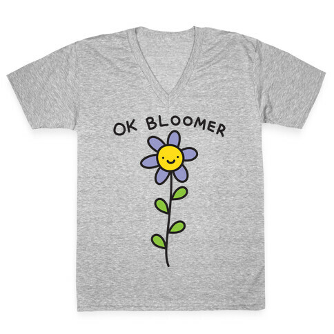 Ok Bloomer Flower V-Neck Tee Shirt