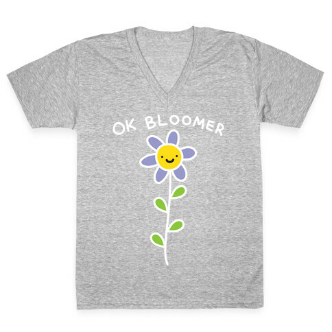 Ok Bloomer Flower V-Neck Tee Shirt