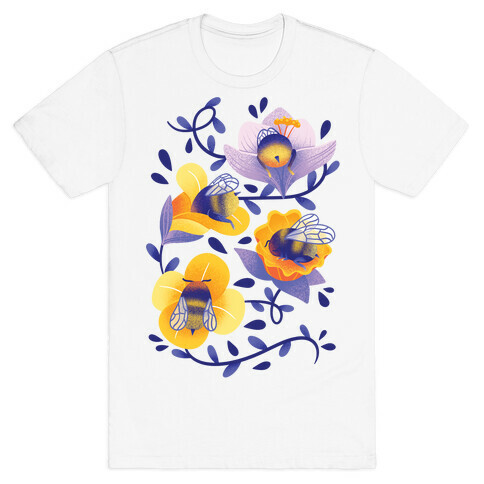 Sleepy Bumble Bee Butts Floral T-Shirt