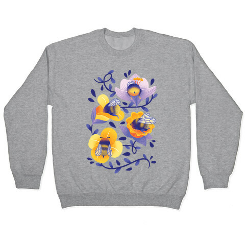 Sleepy Bumble Bee Butts Floral Pullover