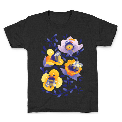 Sleepy Bumble Bee Butts Floral Kids T-Shirt