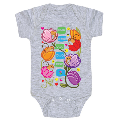 Harvest Mice Emoji Floral Pattern Baby One-Piece