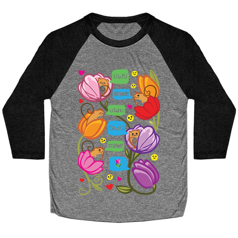 Harvest Mice Emoji Floral Pattern Baseball Tee