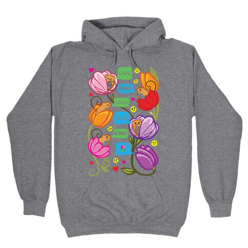 Harvest Mice Emoji Floral Pattern Hooded Sweatshirt