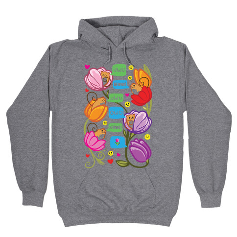 Harvest Mice Emoji Floral Pattern Hooded Sweatshirt