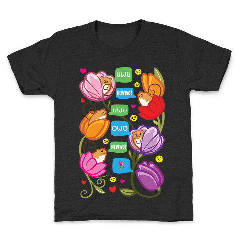 Harvest Mice Emoji Floral Pattern White Print Kids T-Shirt