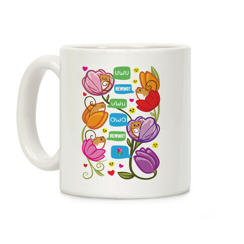 Harvest Mice Emoji Floral Pattern Coffee Mug