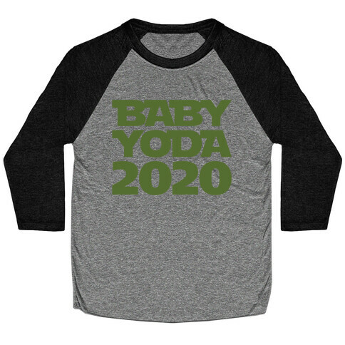 Baby Yoda 2020 Parody White Print Baseball Tee