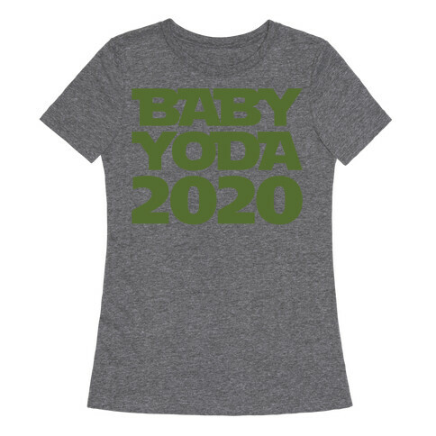 Baby Yoda 2020 Parody White Print Womens T-Shirt